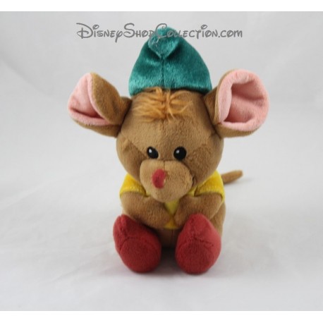 Peluche Gus Gus mouse DISNEY STORE Cinderella Animator brown green 16 cm