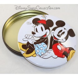 Scatola di metallo rotondo Disney Mickey e Minnie goffrata scatola di biscotti 3D 18 cm