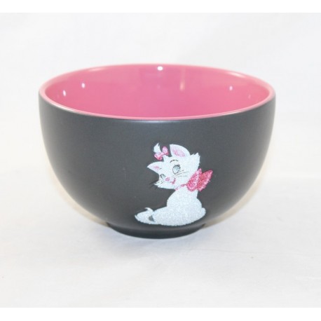 Mat bowl cat Marie DISNEYLAND PARIS L'Aristochats Glitter paillettes rosa nero rare