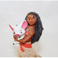 Figurine résine Vaiana DISNEYLAND PARIS avec cochon Pua Disney 11 cm
