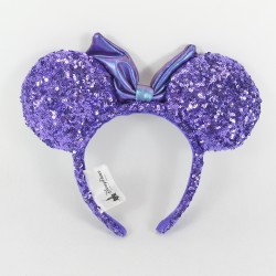 Serre-tête Minnie DISNEY PARKS oreilles de Minnie Mouse sequins violet pailletés