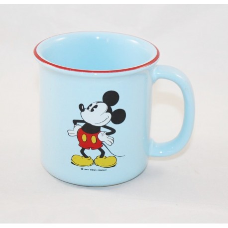 Mickey Mouse Mug DISNEY blue Mickey folks style enamelled retro 10 cm