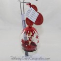 Boule de Noël en verre DISNEYLAND PARIS Fée clochette ornement rouge pailleté Disney 10 cm
