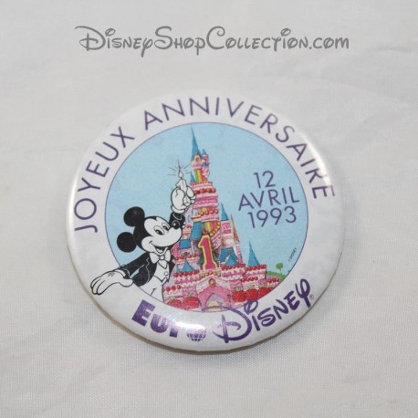 Badge Joyeux Anniversaire EURO DISNEY Mickey 12 avril 1993