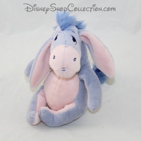 Plush donkey DRESSED Disney Bourriquet blue and light pink sitting 15 cm