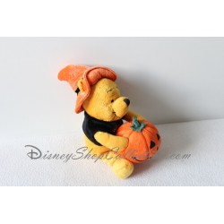 Doudou Plat Ours Winnie L'ourson DISNEY STORE satin rose "Lots of love Pooh & friends"