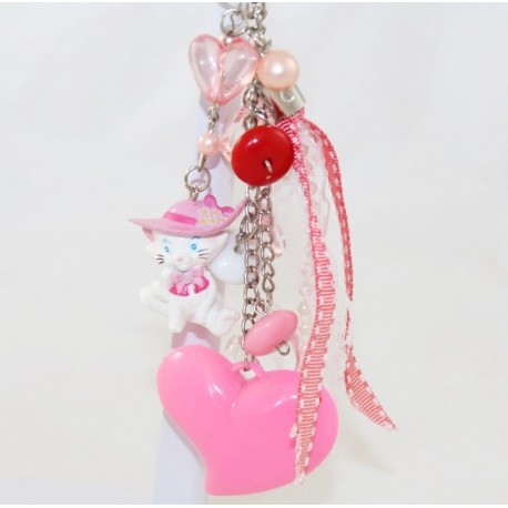 Key ring with charms cat Marie DISNEY The Pink Aristochats