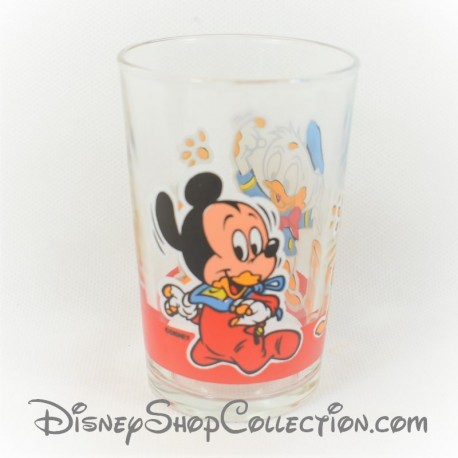 Donald Glass e Mickey DISNEY Babies Vintage Senape Vetro