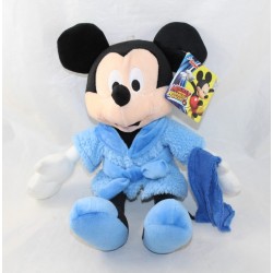 Peluche Mickey DISNEY NICOTOY peignoir pyjama chausson bleu 25 cm NEUF