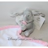 Peluche éléphant Dumbo DISNEY STORE bébé gris beige col blanc 18 cm