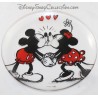 Disney Glass Plate Mickey and Minnie Kisses