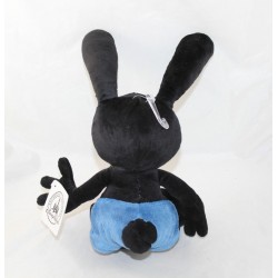 Peluche lapin Oswald DISNEY PARKS The lucky rabbit le lapin chanceux noir bleu 36 cm NEUF