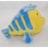 Plush fish Polochon DISNEY STORE The Little Mermaid yellow blue crest 27 cm