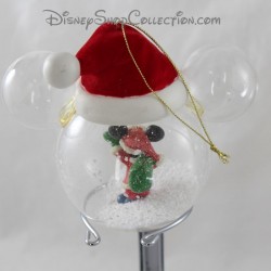 Palla di Natale in vetro Mickey DISNEY Ornamento natalizio berretto rosso 10 cm