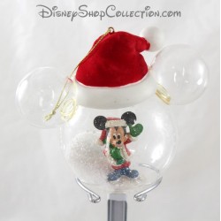 Weihnachtskugel Mickey Disney Weihnachts-Schmuck Mütze rot 10 cm