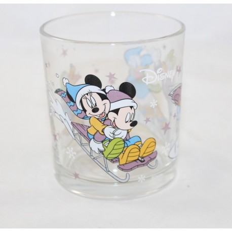 Glass Mickey and his friends DISNEY snow Christmas Minnie Donald Daisy Pluto