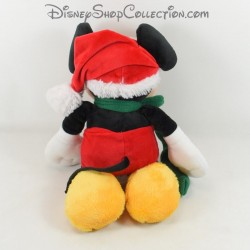 Peluche Mickey DISNEY STORE bonnet Noël écharpe verte 33 cm