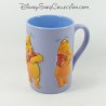 Mug en relief Winnie l'ourson DISNEY STORE différentes expressions rire tasse céramique mauve 3D