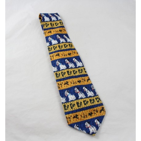 Tie 101 Dalmatians DISNEY blue yellow white man polyester