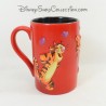 Mug in relief Tigrou DISNEY STORE heart red cup Valentine's Day in 3D ceramic