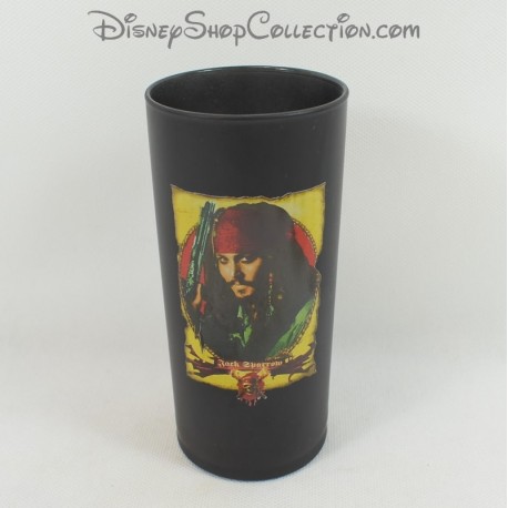 Alto vetro Jack Sparrow DISNEY STORE Pirati dei Caraibi fragile nero Disney 14 cm