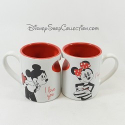 Ensemble de 2 mugs Mickey Minnie DISNEYLAND PARIS rouge blanc I love you