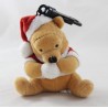 Llavero de felpa Winnie the Pooh DISNEY STORE Navidad rojo naranja 18 cm