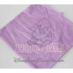 Security blanket Pooh DISNEY CARREFOUR Hug Me square purple dish 4 knots