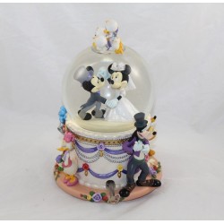 Snow globe Mickey Minnie DISNEY STORE Mariage Wedding March automate boule à neige 23 cm