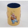 Mug in relief Happy dwarf DISNEY STORE Snow white and the 7 dwarfs cup yellow and blue ceramic 3D