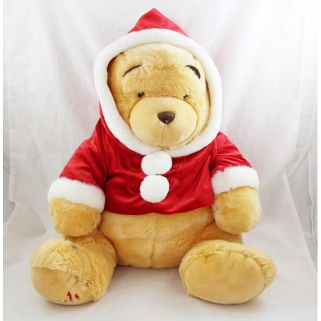 Plush Winnie the teddy bear DISNEY STORE disguised as Santa Claus 50 cm