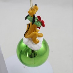 Boule de Noël chien Pluto DISNEY chien de Mickey vert décoration de sapin 12 cm
