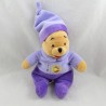 Plush Winnie the Pooh DISNEY NICOTOY pajamas and purple night cap 20 cm