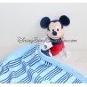 Doudou Mickey DISNEY STORE mouchoir bleu rayé Disney Baby 50 cm
