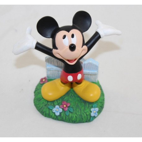 Estatuilla de resina Mickey EURO DISNEY estatuilla brazos flores levantadas 10 cm
