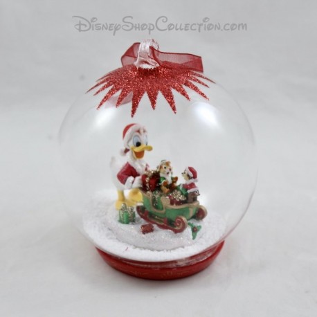 Bola de Navidad en cristal DISNEYLAND PARIS Donald, Tic y Tac ornamento...
