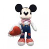 Peluche Mickey DISNEY STORE San Valentino 2021 tuta jeans cuore rosso 41 cm NUOVO