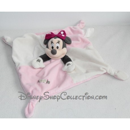 Doudou plat Minnie DISNEY STORE rose blanc noeud