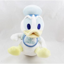 Peluche bébé Donald DISNEY Nicotoy bavoir Baby Donald bleu jaune 18 cm