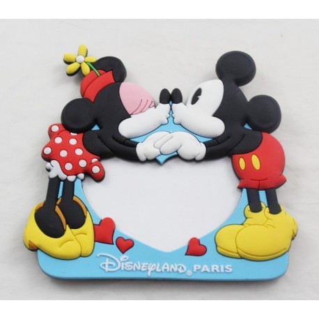 Imán Mickey Minnie DISNEYLAND PARIS Beso magnético corazón marco de fotos Disney 12 cm