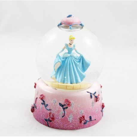 Snow globe Cendrillon DISNEY Cinderella princesse boule à neige snowglobe fleurs rose 11 cm