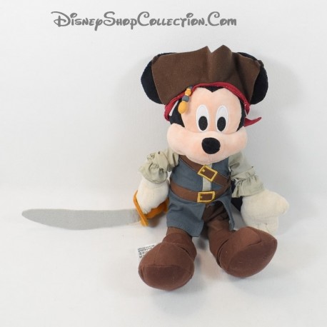 Plush Mickey DISNEY PARKS Pirate of the Caribbean Jack Sparrow 34 cm