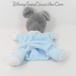 Doudou marionnette Mickey Mouse DISNEY BABY bleu nuage mouton