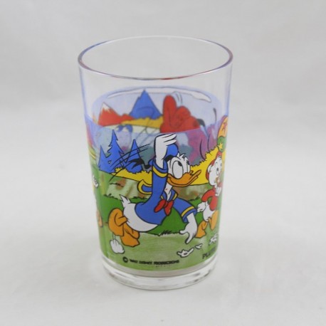 Vintage glass Pluto Picsou Donald and his nephews DISNEY made in France 10 cm