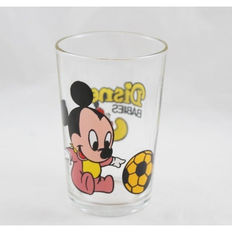 Baby glass Mickey DISNEY Babies vintage mustard glass Mesh 1986