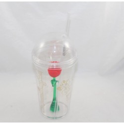 Gobelet avec paille rose DISNEY PRIMARK La Belle et la Bête Zak Designs 22 cm
