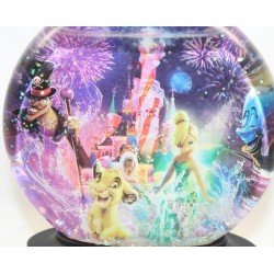 Snow globe lumineux Disney Dreams DISNEYLAND PARIS château Clochette Simba ... boule plate 15 cm
