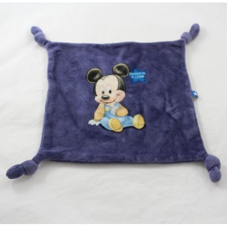 Doudou flat baby Mickey DISNEY CARREFOUR Mickey è una stella blu quadrato 4 nodi