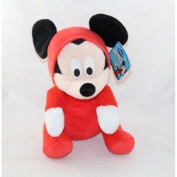 Peluche Mickey DISNEY PTS SRL grenouillère rouge assis 27 cm Neuf