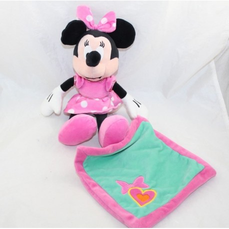 Plush Handkerchief Minnie DISNEY SIMBA TOYS pink green bow heart 31cm